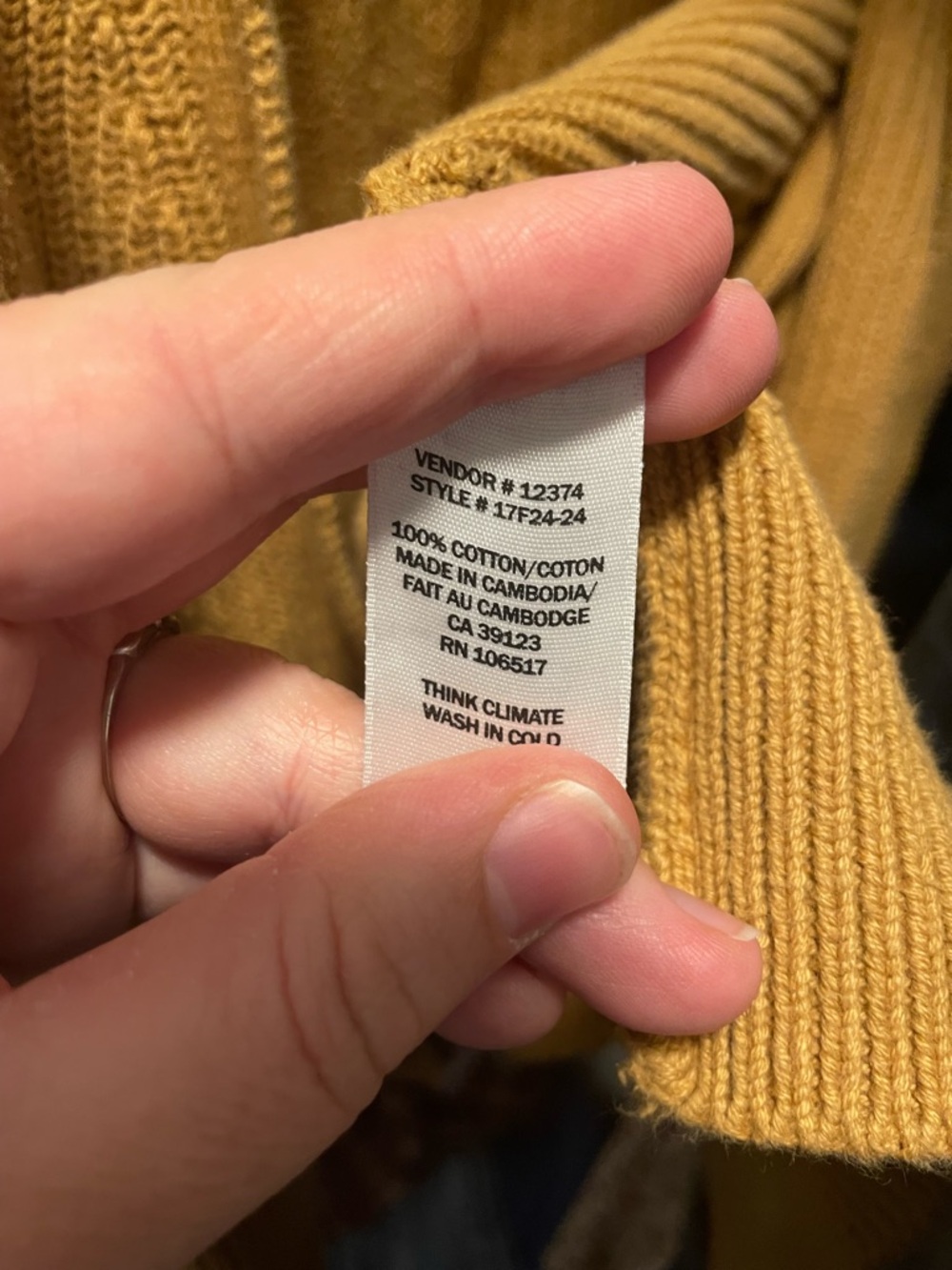 Cotton Ribbed Button-Front Cardigan Sweater - Picture 3 of 4